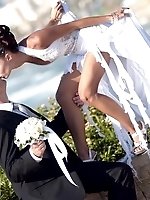 Upskirt pictures - Shots of Hot Bride In Wedding Dress