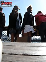 Upskirt pictures - Hot butt up skirt of gorgeous babe. Peek up skirt