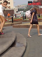 12 pictures - Babe is sitting getting sexy up skirt shot