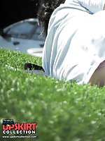 Upskirt pictures - Funny up skirt - one chick is looking up skirt of other