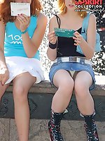 Upskirt pictures - Follow sweet chick and voyeur her ass upskirt