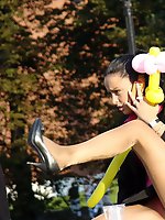 24 pictures - Three different babes spyed up skirts. Sexy upskirts