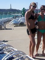 Upskirt pictures - Candid teens voyeur pics taken at the Coralita