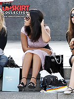 12 pictures - The hottest sitting upskirt pics