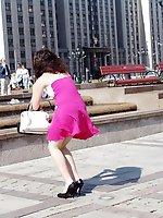 12 pictures - Outdoor sitting upskirt views