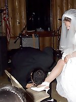 10 pictures - Naughty Brides upskirt photos