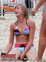 Upskirt pictures - Bikini fems also naked on the beach