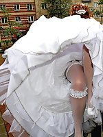 10 pictures - Naughty Brides upskirt photos