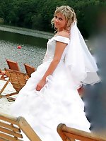 10 pictures - Naughty Brides upskirt photos