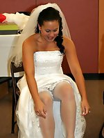 Upskirt pictures - A bride in lingerie