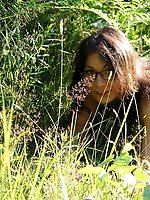 Upskirt pictures - Natural nude titties squeezed on cam