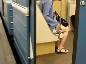 4 movies - Tall lady noticed something and went faster. But it was too late  I managed to look under her skirt. I failed to see the colour of her panties.