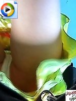 Upskirt movies - A trembling bus spy camera films a frilled skirt and the white panties