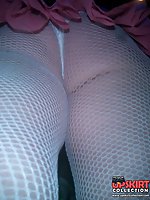 12 pictures - Girls drunk up skirts. Chicks in fushnet showing upskirts
